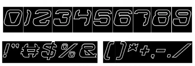 ElectroMagnetHollowInverse Font OTHER CHARS