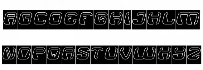 ElectroMagnetHollowInverse フォント 大文字