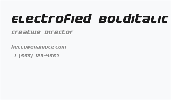 Electrofied BoldItalic Business Card