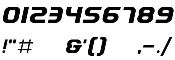 Electrofied Italic Font OTHER CHARS