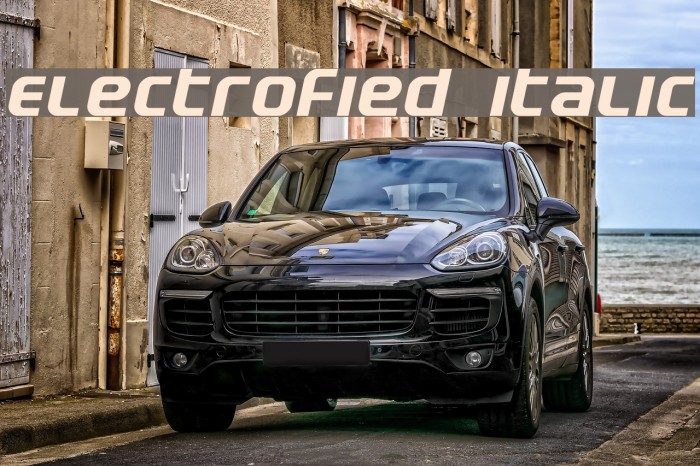 Electrofied Italic Schriftart examples
