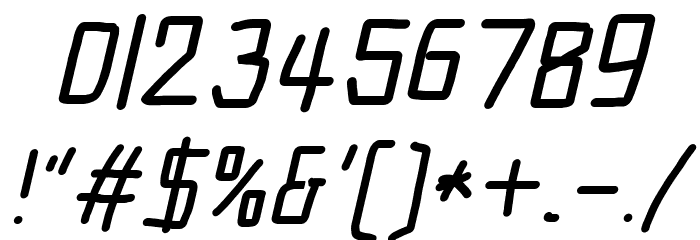 Electronic Bold Italic Font OTHER CHARS