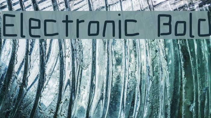 Electronic Bold Font examples