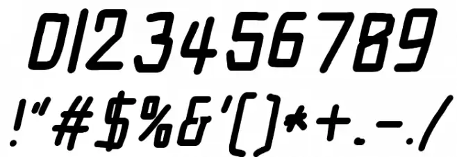 Electronic ExtraBlack Italic Font OTHER CHARS