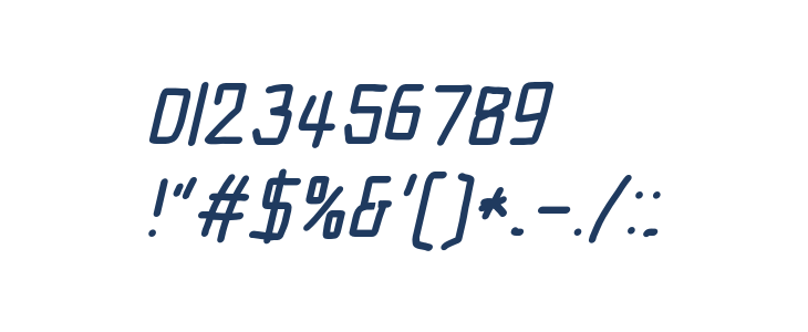 Electronic ExtraBold Italic Other Characters