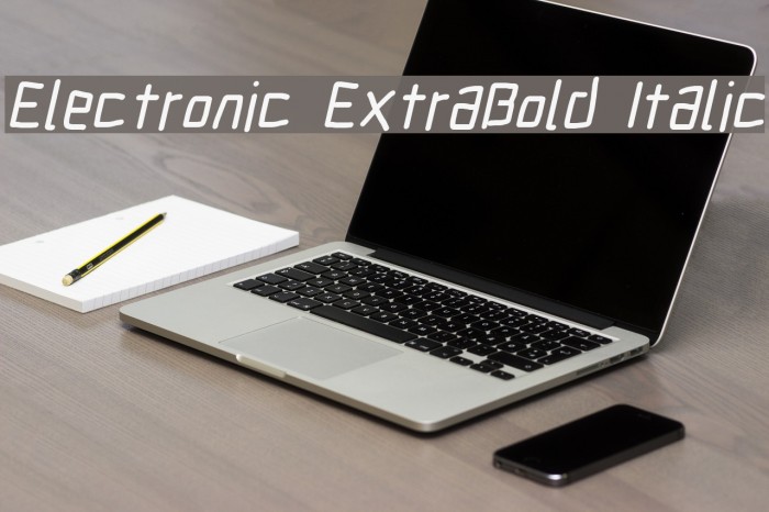 Electronic ExtraBold Italic Example 2