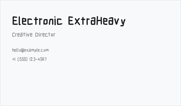 Electronic ExtraHeavy Business Card