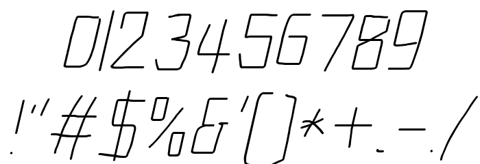 Electronic ExtraLight Italic Font OTHER CHARS