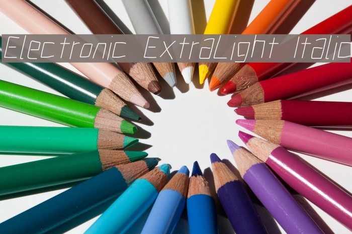 Electronic ExtraLight Italic Font examples