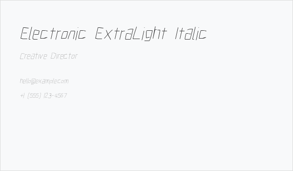 Electronic ExtraLight Italic Business Card