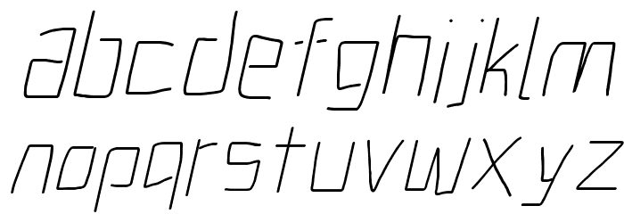 Electronic ExtraLight Italic Font LOWERCASE