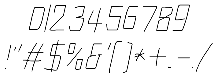 Electronic ExtraThin Italic Font OTHER CHARS