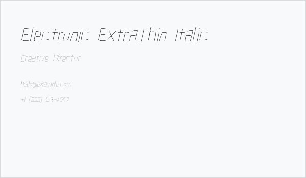 Electronic ExtraThin Italic Business Card