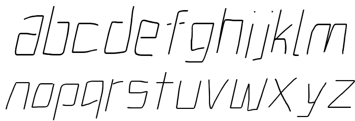 Electronic ExtraThin Italic Font LOWERCASE