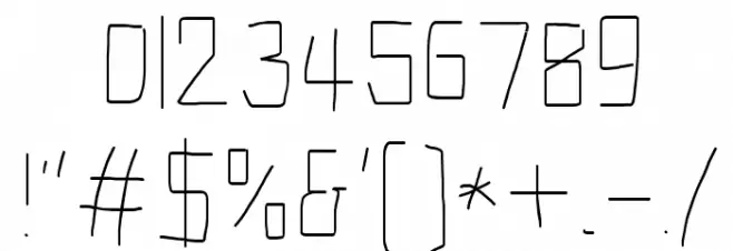 Electronic ExtraThin Font OTHER CHARS