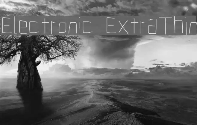Electronic ExtraThin Font examples