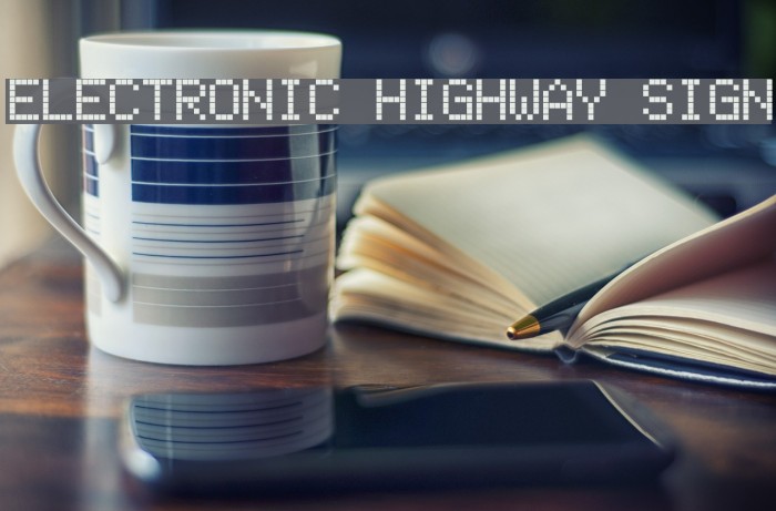 Electronic Highway Sign Font examples