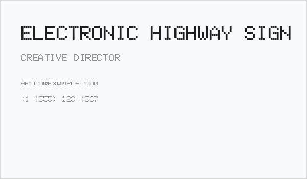 Electronic Highway Sign Business Card