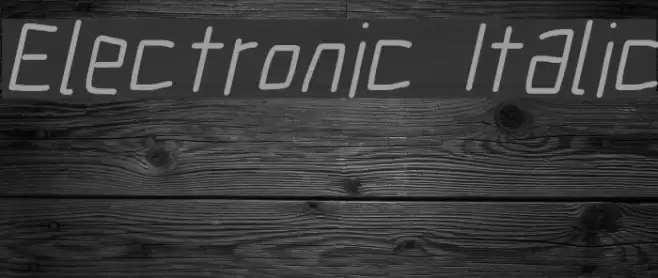 Electronic Italic Font examples