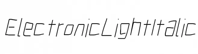 Electronic Light Italic  フリーフォントのダウンロード