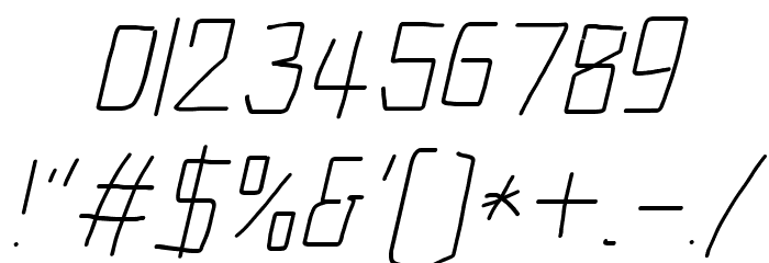 Electronic Light Italic Font OTHER CHARS