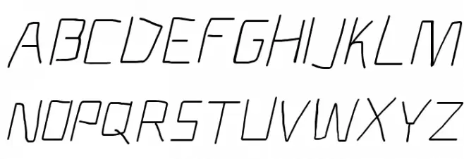 Electronic Light Italic Шрифта ВЕРХНИЙ