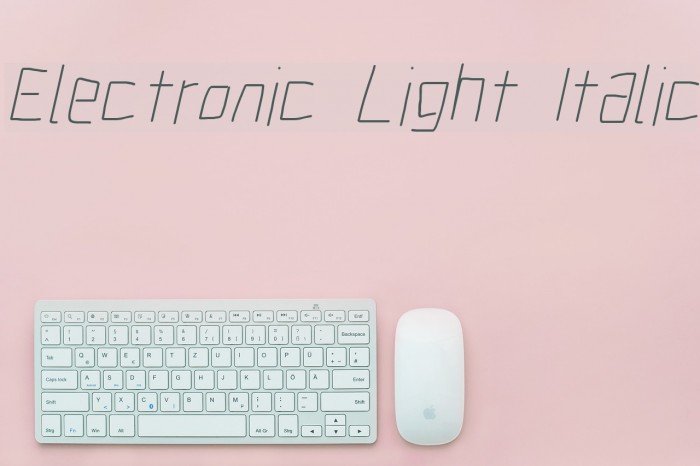 Electronic Light Italic Font examples