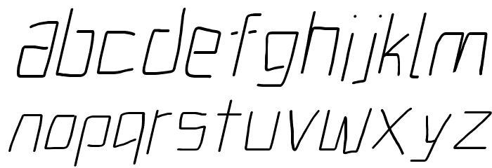 Electronic Light Italic Font LOWERCASE