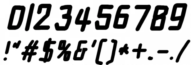 Electronic Nord Italic Font OTHER CHARS