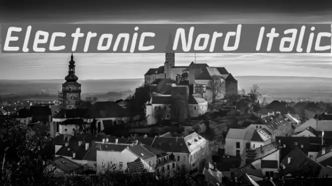 Electronic Nord Italic Font examples