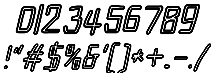 Electronic Outline Italic Font OTHER CHARS