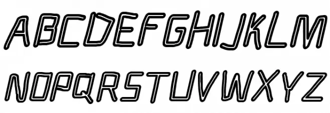 Electronic Outline Italic Шрифта ВЕРХНИЙ