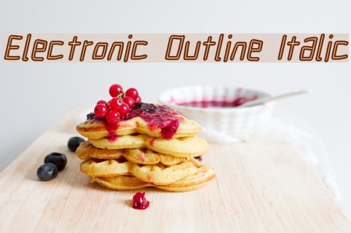 Electronic Outline Italic Font examples