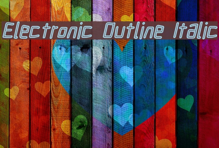 Electronic Outline Italic Font examples