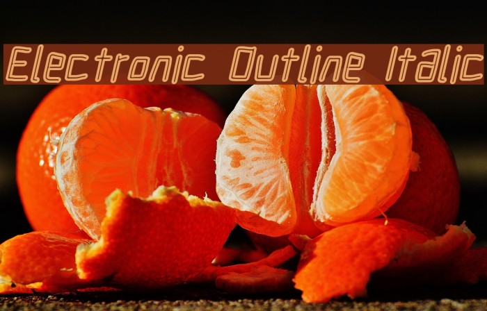 Electronic Outline Italic Font examples
