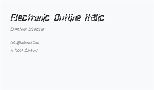 Electronic Outline Italic Business Card