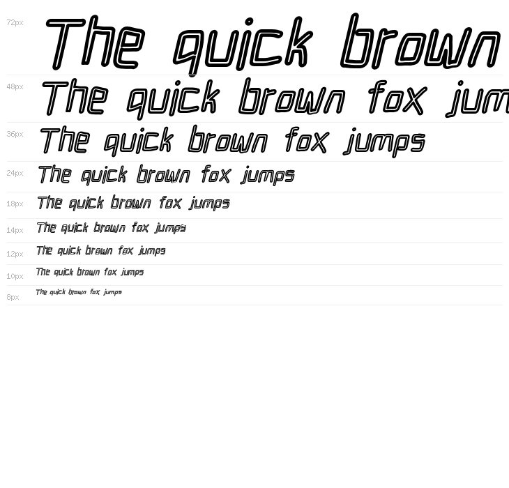 Electronic Outline Italic Waterfall