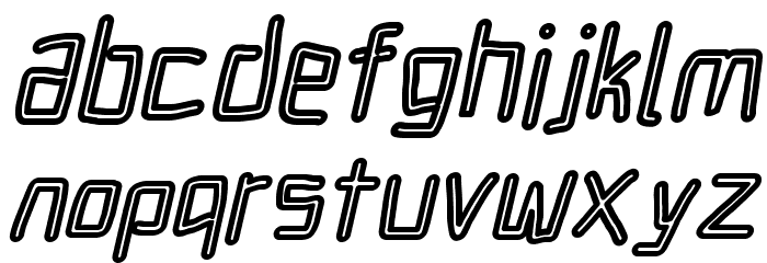 Electronic Outline Italic Font LOWERCASE