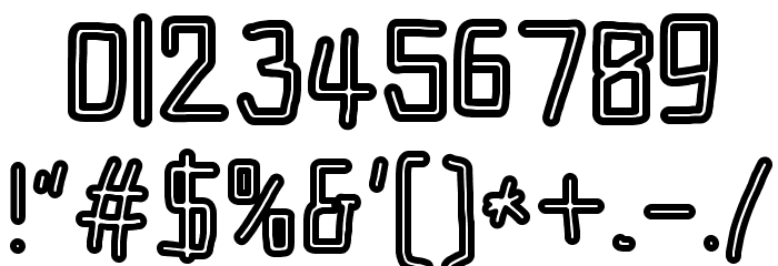 Electronic Outline Font OTHER CHARS