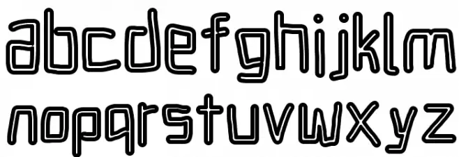 Electronic Outline Schriftart Kleinbuchstaben