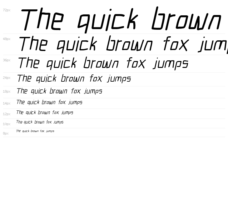 Electronic SemiBold Italic Waterfall