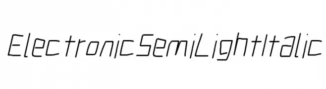 Electronic SemiLight Italic  Free Fonts Download