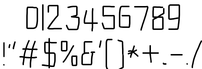 Electronic SemiLight Font OTHER CHARS