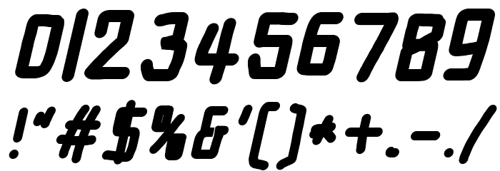Electronic SuperThickItalic Font OTHER CHARS