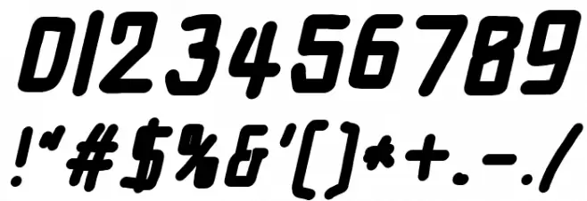 Electronic SuperThickItalic Font OTHER CHARS