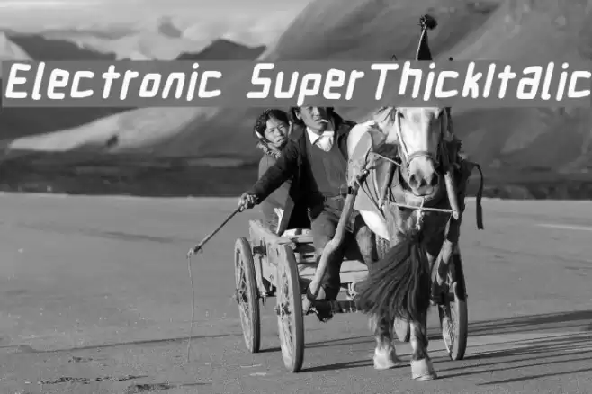 Electronic SuperThickItalic Font examples