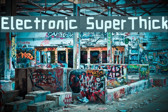 Electronic SuperThick Font examples