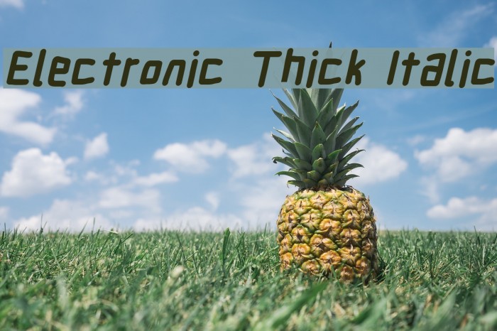 Electronic Thick Italic Font examples