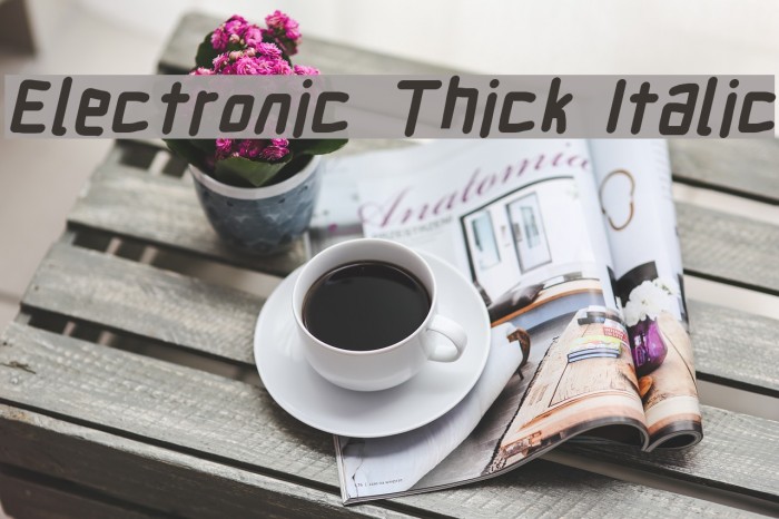 Electronic Thick Italic Font examples