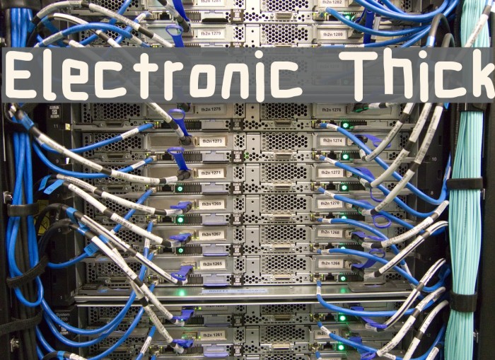 Electronic Thick Font examples